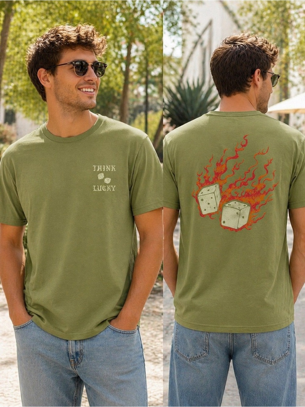 Lucky Brand “Think Lucky” Dice Graphic Tee NWT XL 🍀